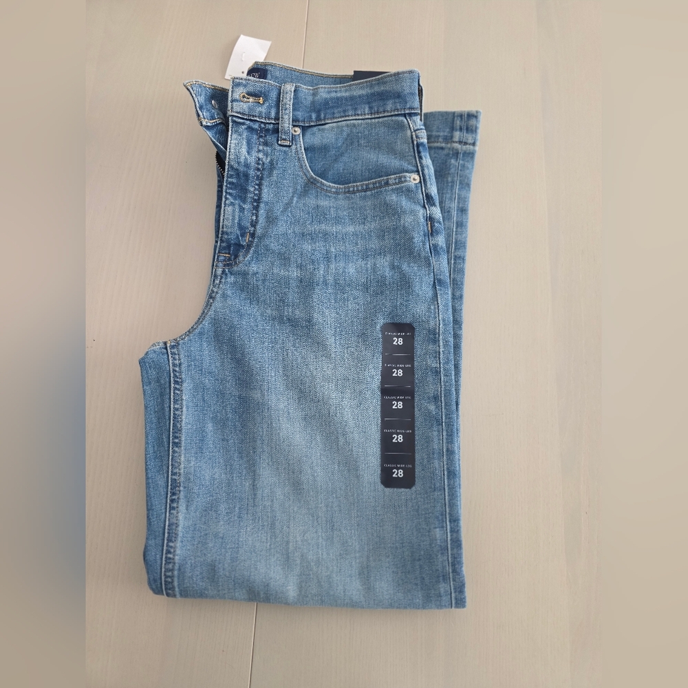 NWT J.Crew Factory Women's Classic wide-leg jean in all-day stretch Sz 28 $128 - Picture 9 of 9